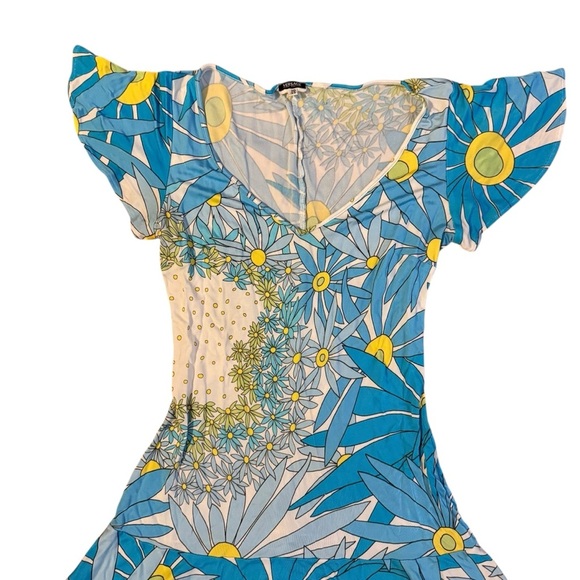 Versace Jeans Couture Vintage Floral Mini Dress Size 30 - Picture 3 of 6